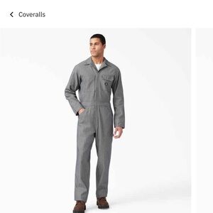 Dickeys black and white fisher striped  coveralls men’s XL